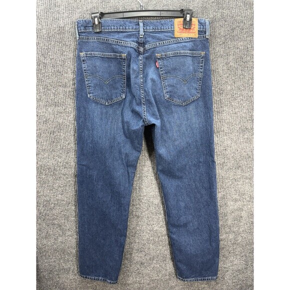 Levis 505 Regular Straight Leg Jeans Mens 36x32 Blue Denim Stretch Medium Wash - Picture 2 of 11